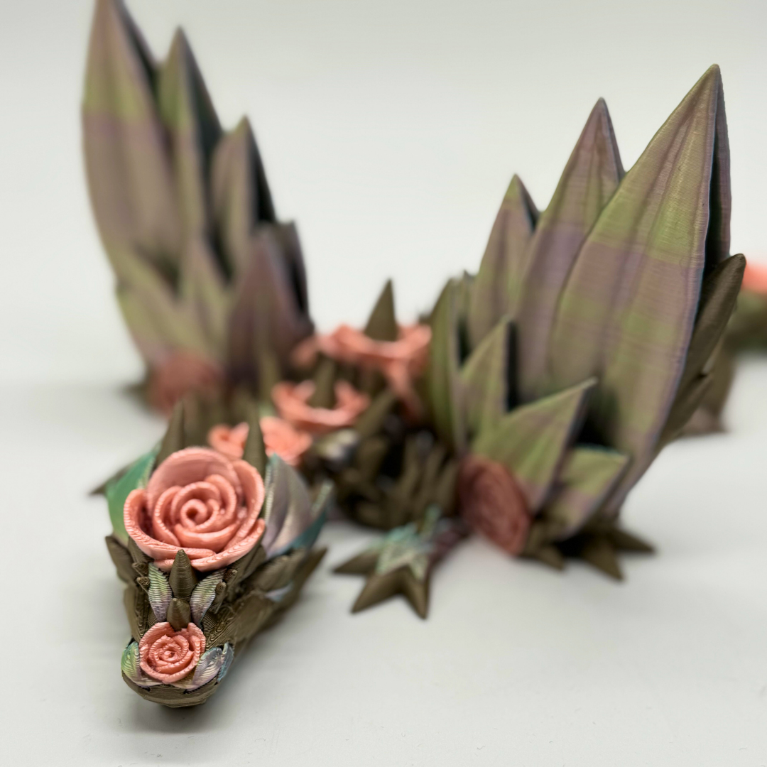 Rosendrache mit Flügeln Citrus/Rosa/weiß B-Ware