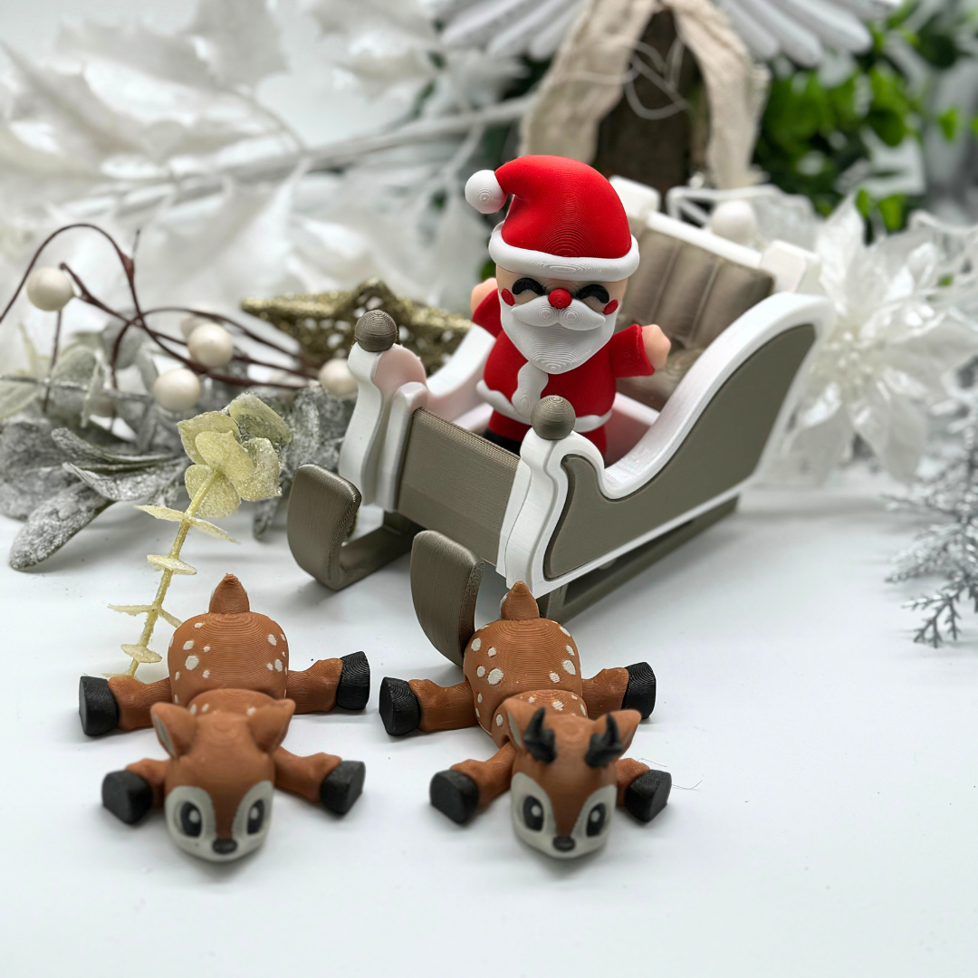 Weihnachtsset Rentiere und Schlitten