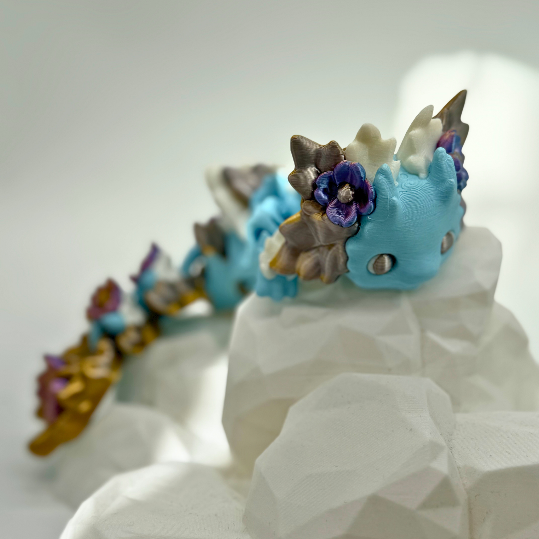 Drache Kosha kurz kleine Flügel Hellblau/Bronze(Violett