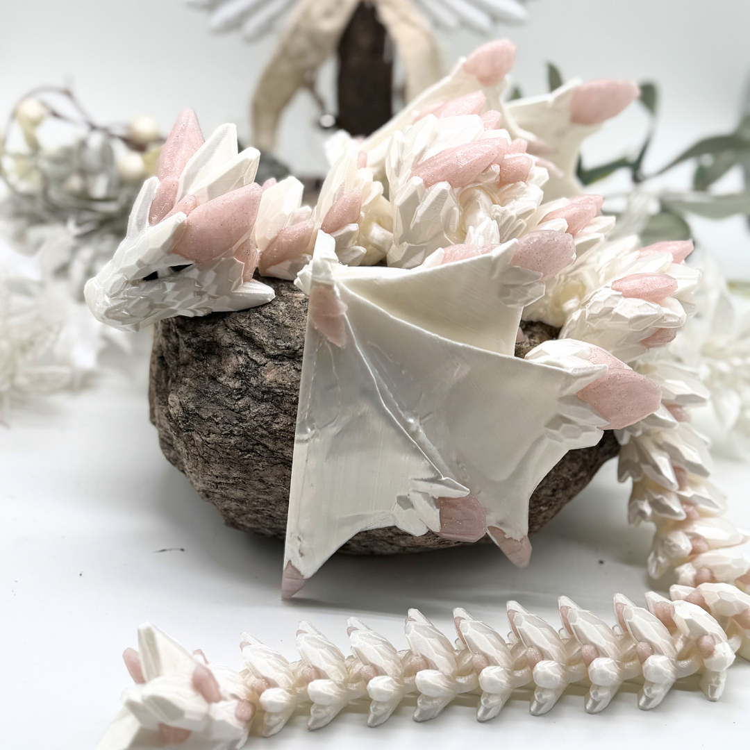 Edelstein Wyvern Silkweiß/Rosa Glitzer