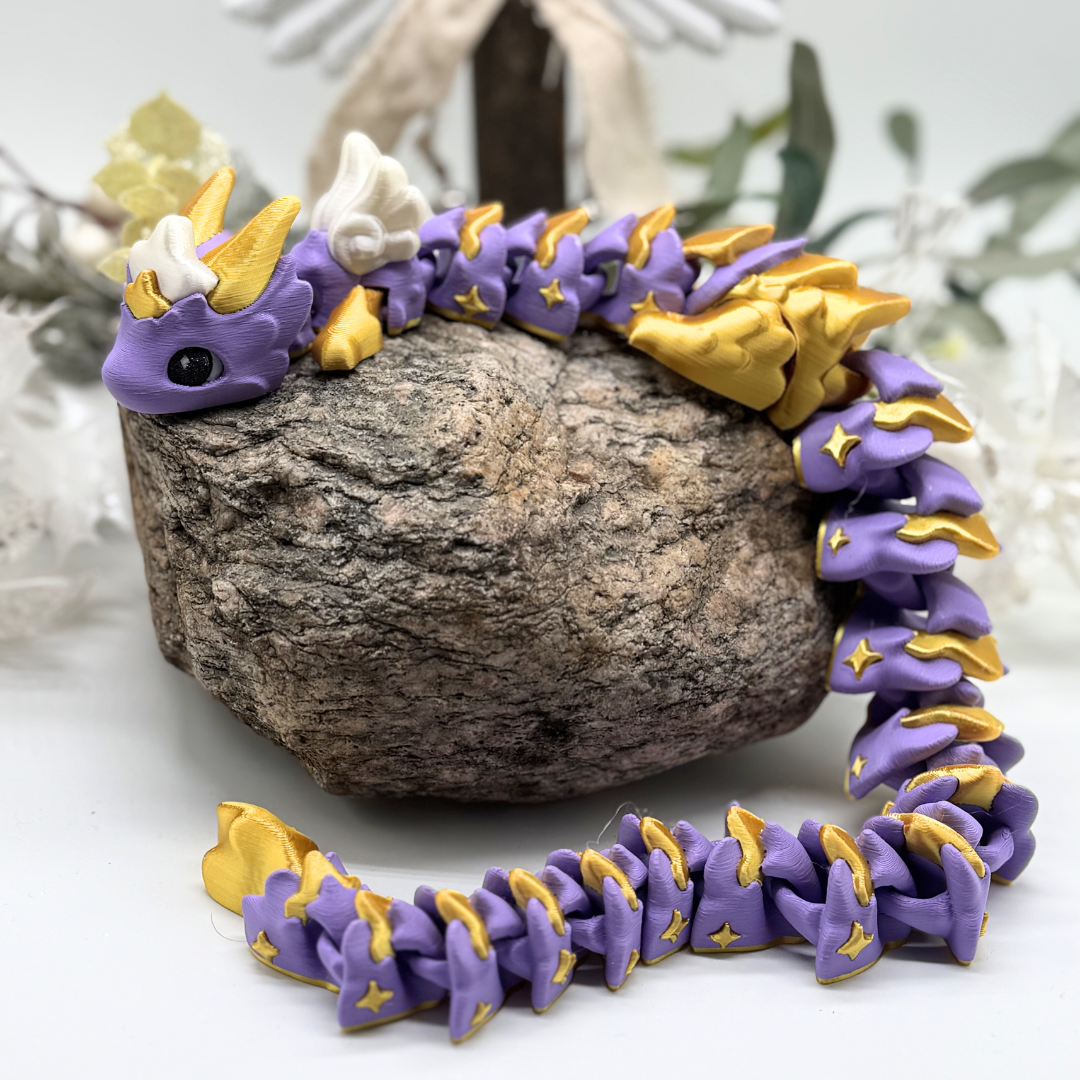 Drache Atria Lila/Gold/Perlweiß