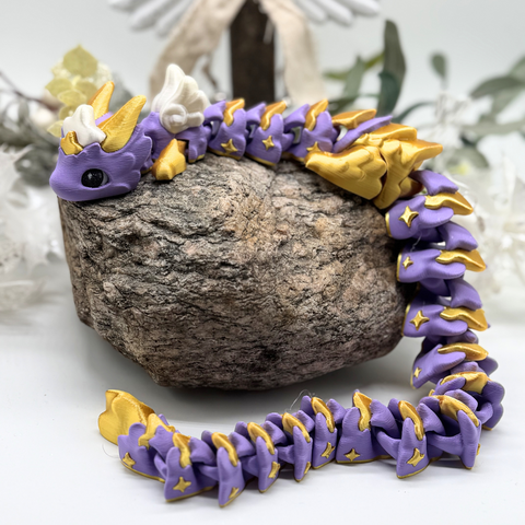 Drache Atria Lila/Gold/Perlweiß