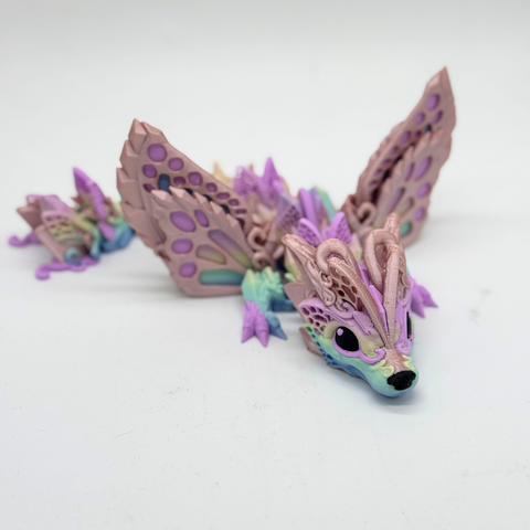 Baby Faewolf Drache Rainbow/Flieder/Rosegold
