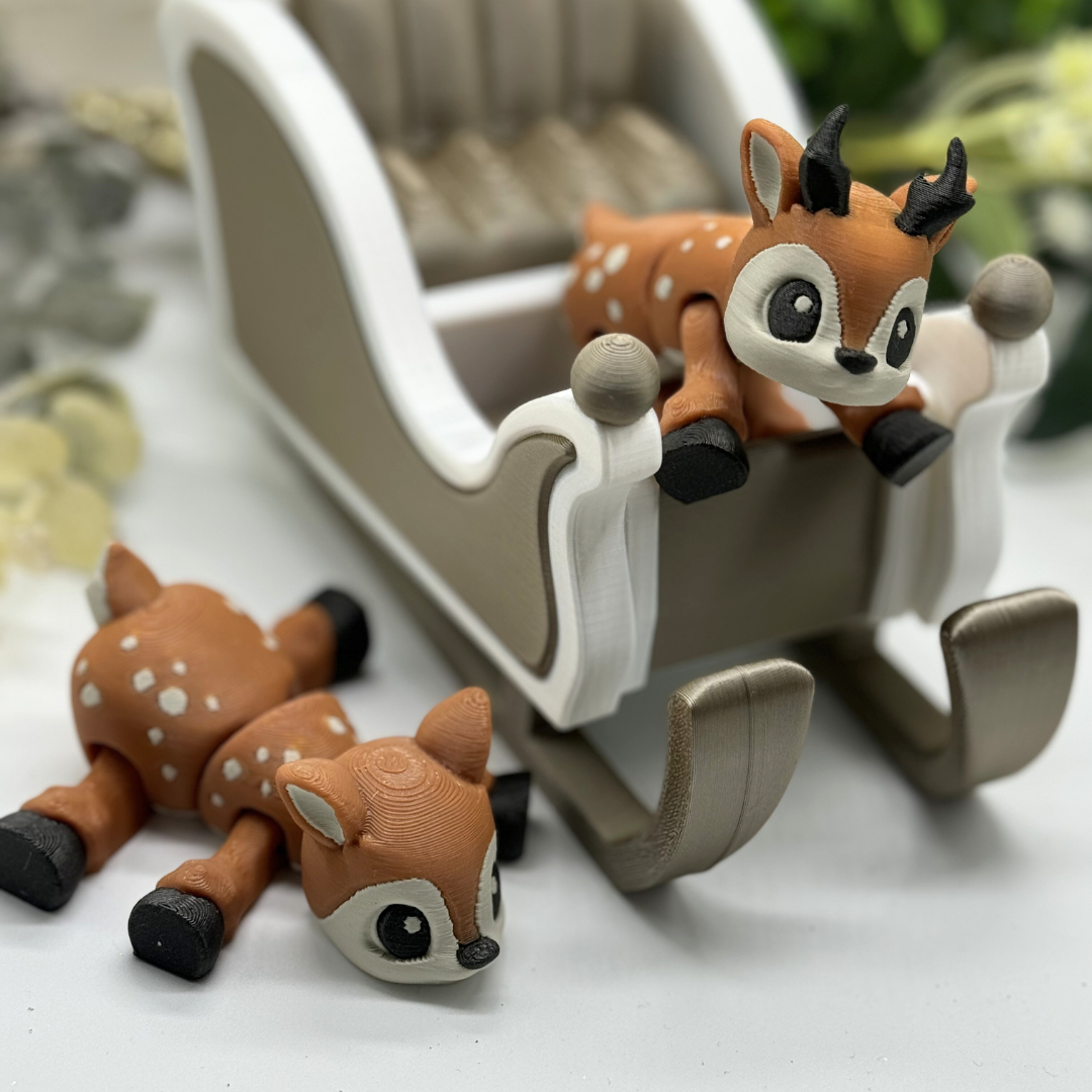 Weihnachtsset Rentiere und Schlitten