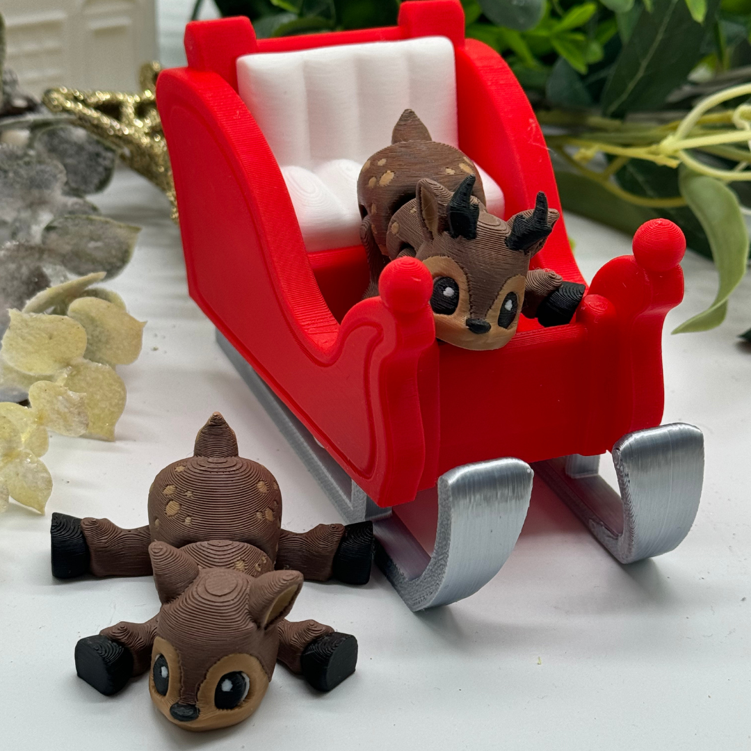 Weihnachtsset Rentiere und Schlitten