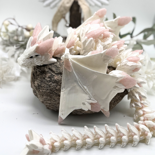 Edelstein Wyvern Silkweiß/Rosa Glitzer