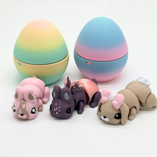 Buntes Osterei mit Hasenüberraschung