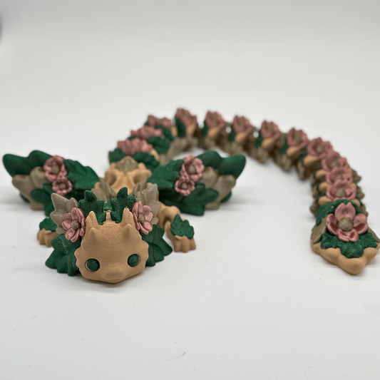 Drache Kosha kgroße Flügel Beige/Grün/Rosa/Gold